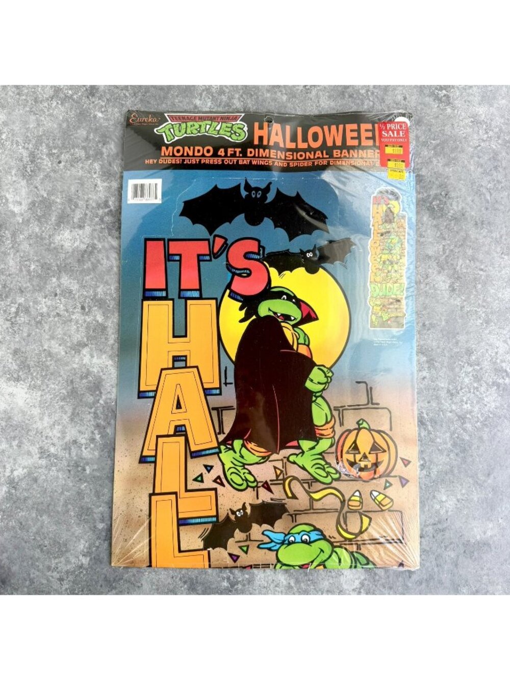 Vintage Eureka Teenage Mutant Ninja Turtles Halloween Banner 4 ft TMNT NEW